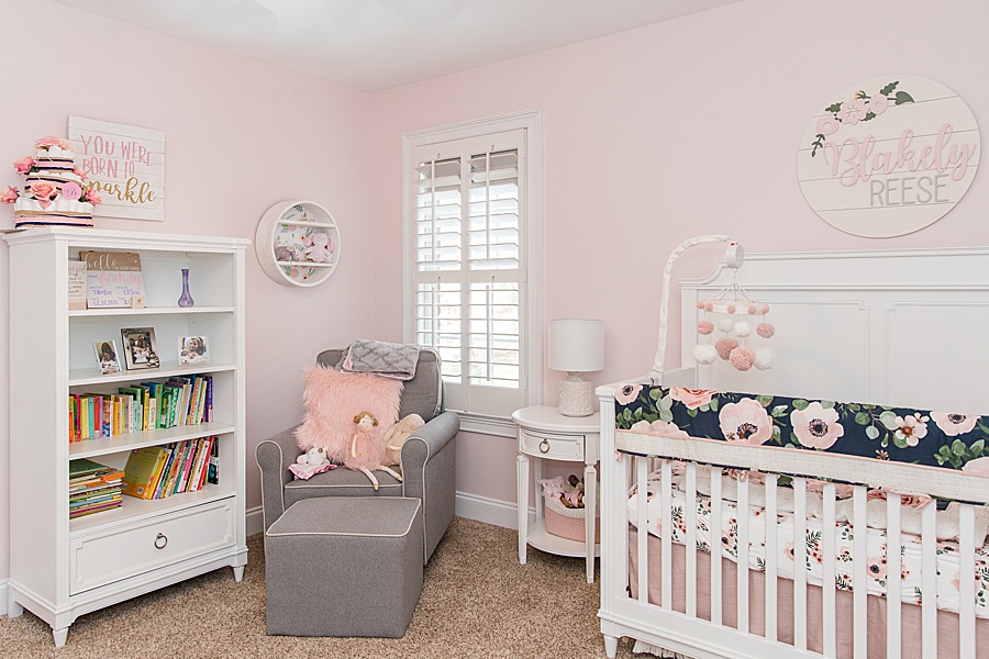 pink nursery fiori crib bedding