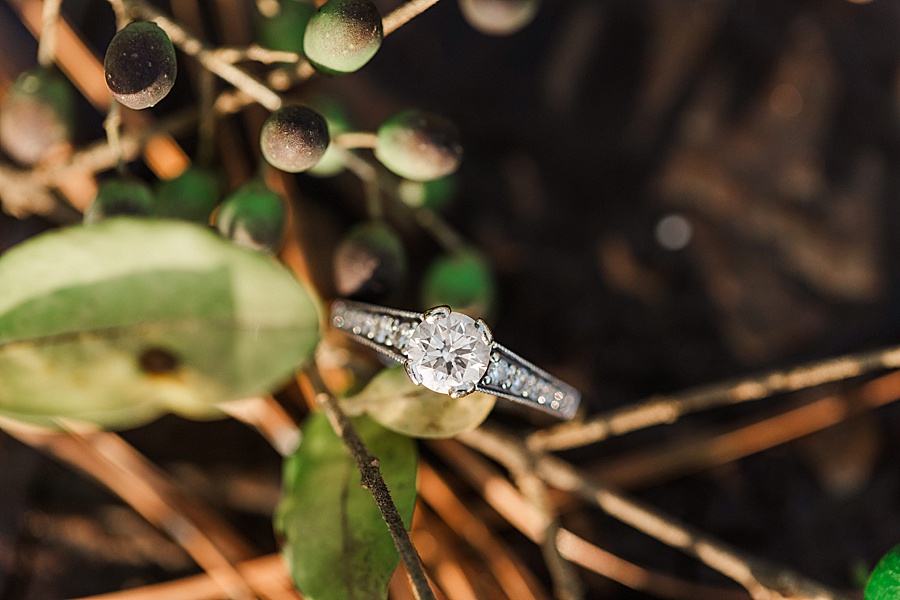 detail image of engagement ring with beaded details
