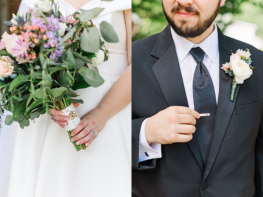 heirlooms from grandparents in bride and grooms florals