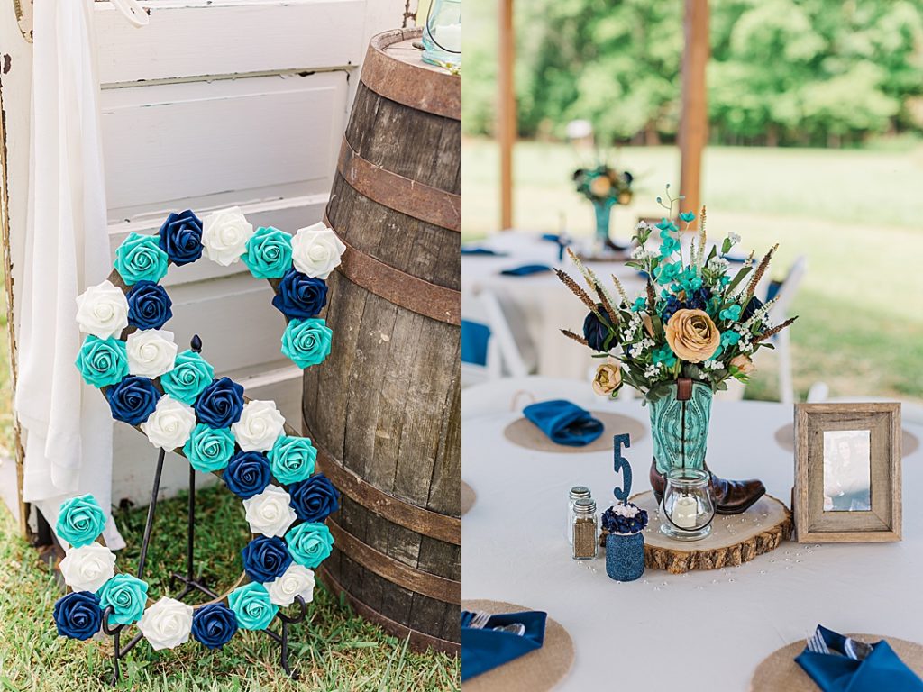 wedding in teal and navy accents
