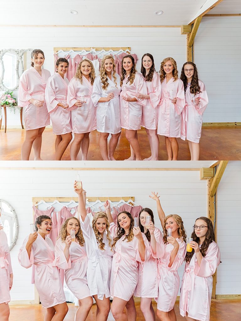 Blush summer wedding bridesmaids robes