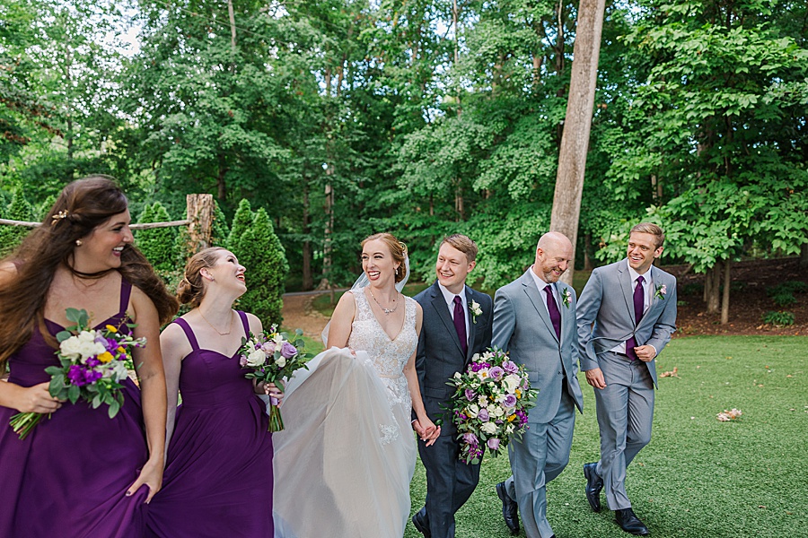 joyful lavender bridal party