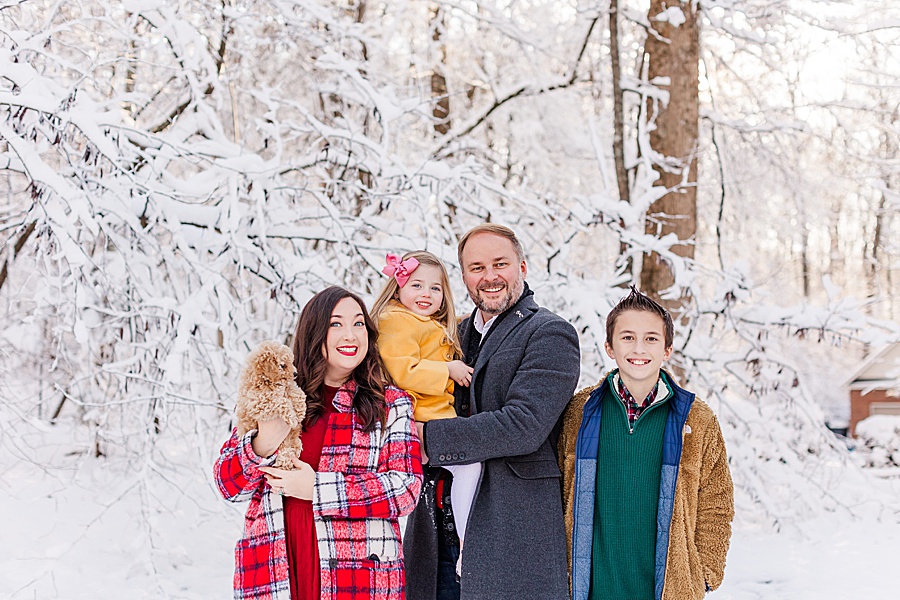 snowy family portrait