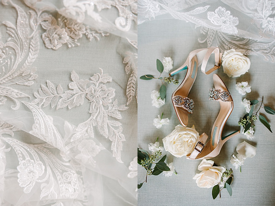 Beaded wedding shoes with white roses, Jackson Terminal in Knoxville TN by Mandy Hart Photo, Knoxville TN Wedding Photographer