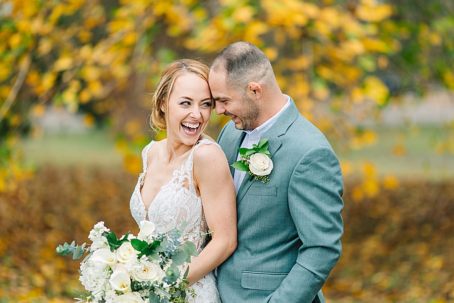 Bride & groom laughing at park wedding in Knoxville TN by Mandy Hart Photo, Knoxville TN Wedding Photographer