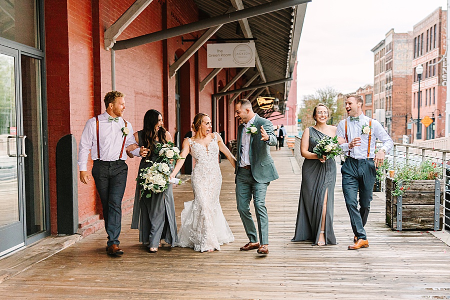 Bridal party at Jackson Terminal events wedding in Knoxville TN by Mandy Hart Photo, Knoxville TN Wedding Photographer