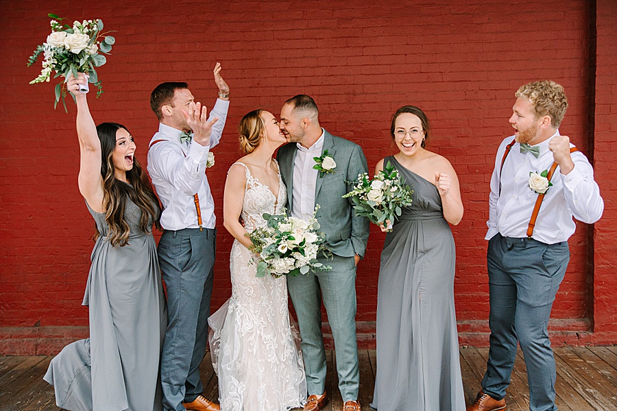 Bridal party at Jackson Terminal events wedding in Knoxville TN by Mandy Hart Photo, Knoxville TN Wedding Photographer