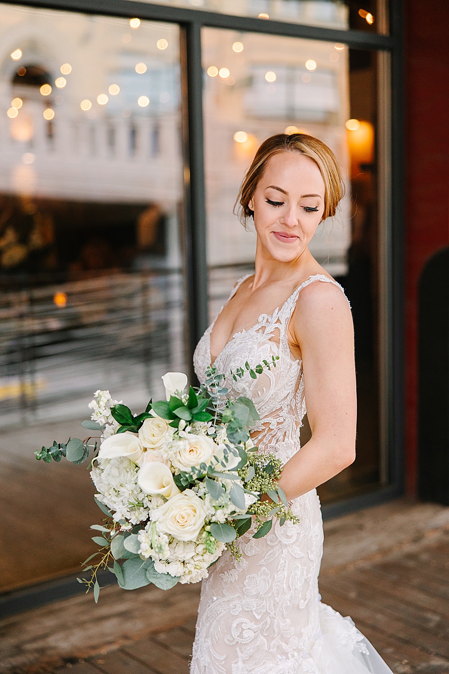 Bridal portrait at Jackson Terminal events wedding in Knoxville TN by Mandy Hart Photo, Knoxville TN Wedding Photographer