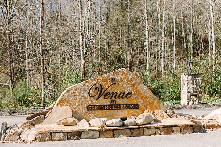 The Venue at Greenbrier Estate entrance sign
