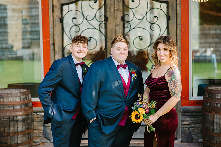 navy and burgundy bridal party at wedding at Venue at Greenbrier Estate by Mandy Hart Photo Knoxville Wedding photographer