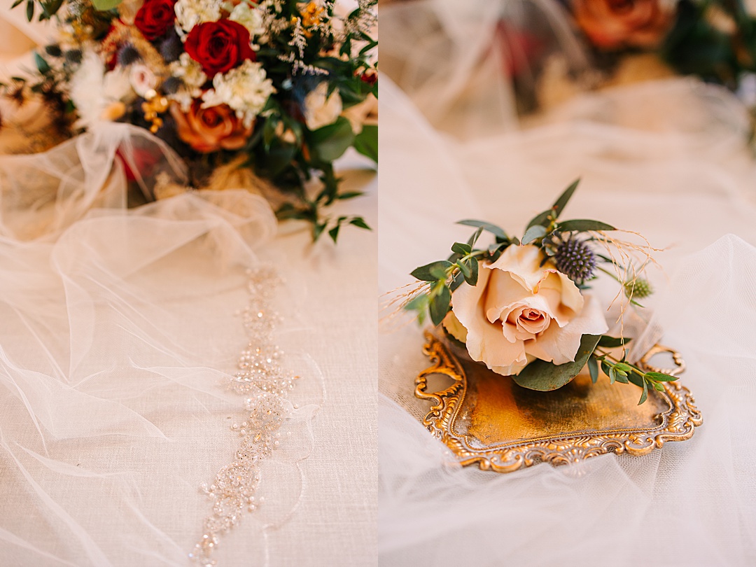 beaded bridal veil