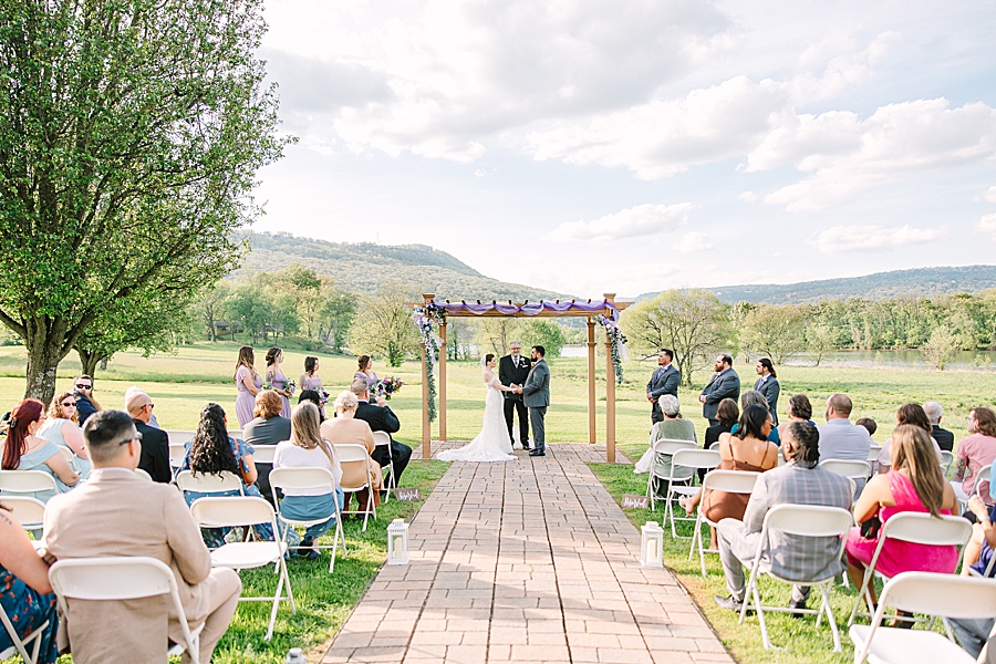 wedding ceremony at river front site at Tennessee Riverplace in Chattanooga