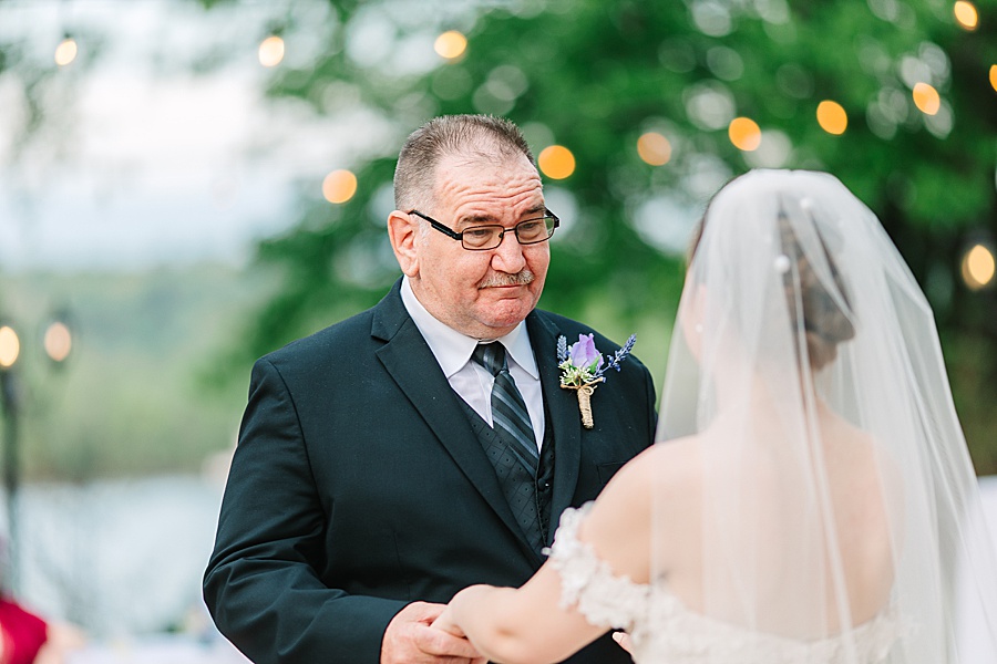 father daughter first dance during river front reception