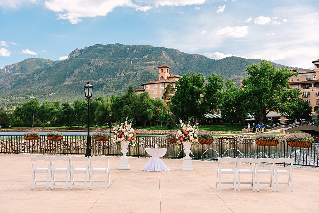 ceremony on the lake at the broadmoor resort