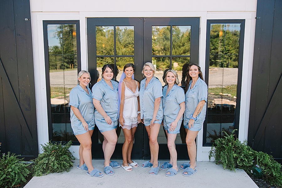 bride and bridesmaids pajama photo