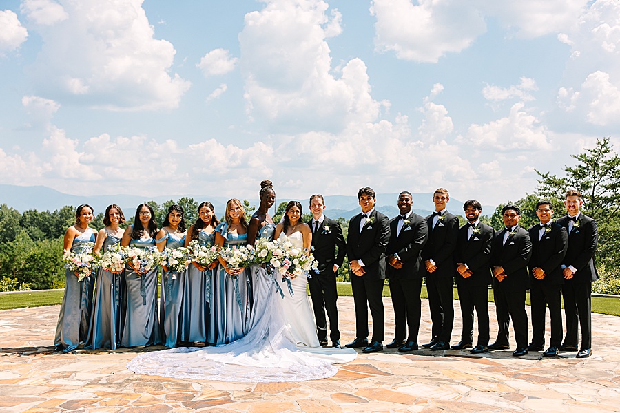 Bridal party at Secret garden ceremony site at Nichols Heir