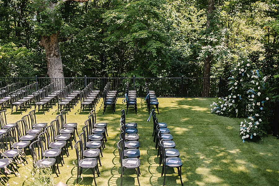 Garden ceremony site at the Glass House at Nichols Heir
