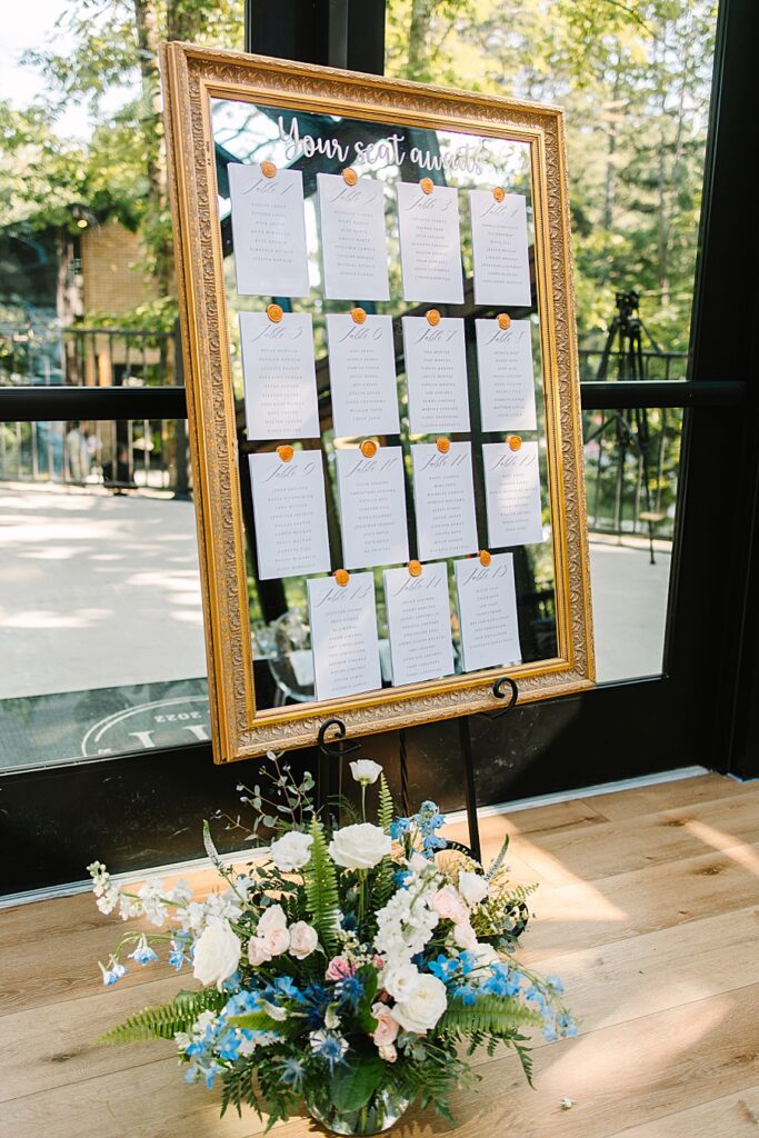 seating chart at Glass house at Nichols Heir