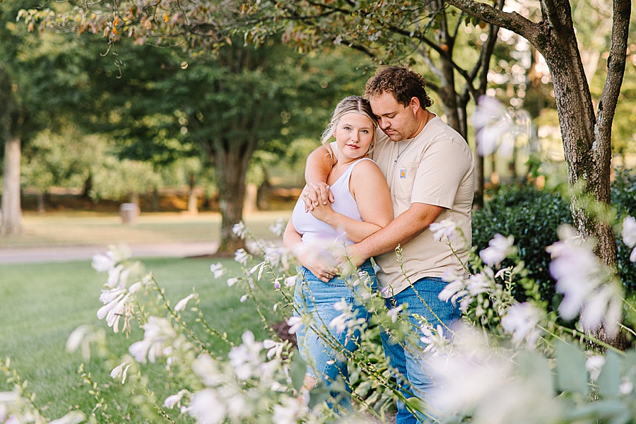 Lee University engagement session with soft florals
